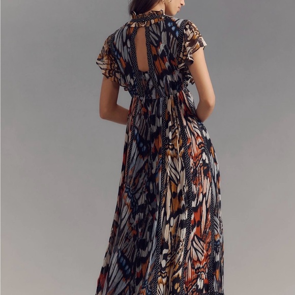 NWT Anthropologie - Maeve- butterfly ruffled High Low Dress, size medium - Picture 4 of 5